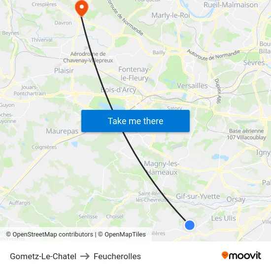 Gometz-Le-Chatel to Feucherolles map