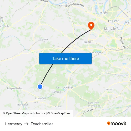 Hermeray to Feucherolles map