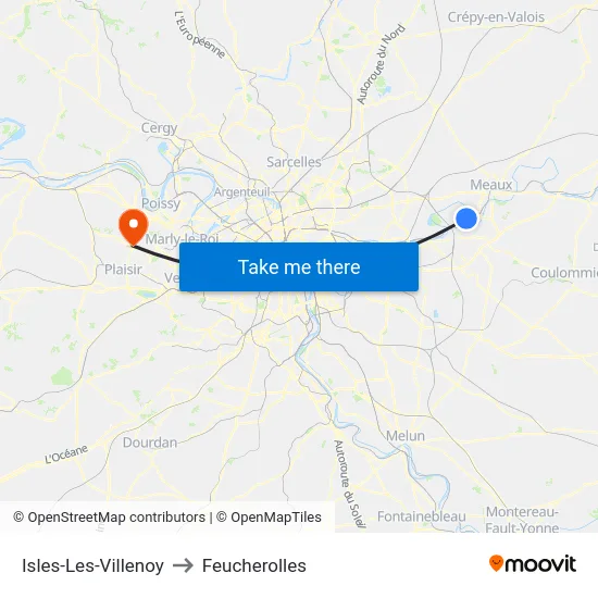 Isles-Les-Villenoy to Feucherolles map
