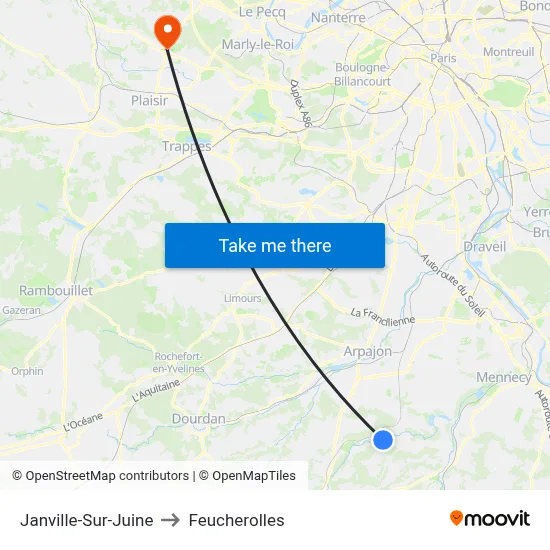 Janville-Sur-Juine to Feucherolles map