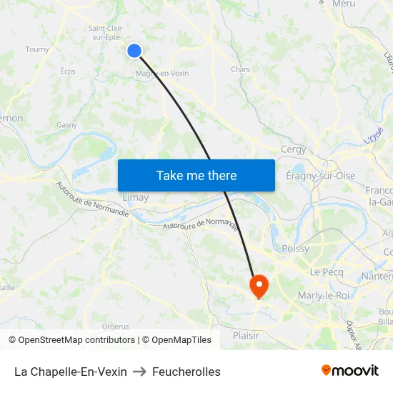 La Chapelle-En-Vexin to Feucherolles map