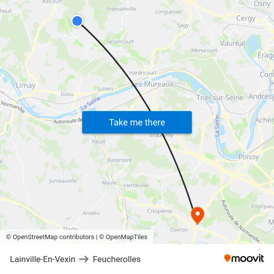 Lainville-En-Vexin to Feucherolles map