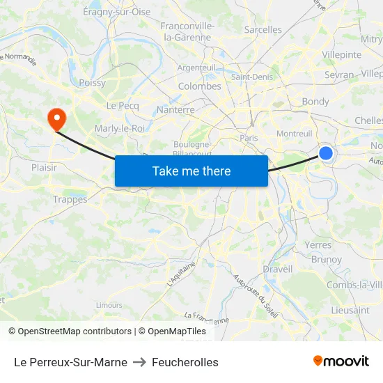 Le Perreux-Sur-Marne to Feucherolles map