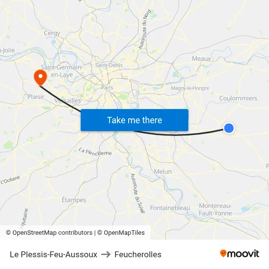 Le Plessis-Feu-Aussoux to Feucherolles map