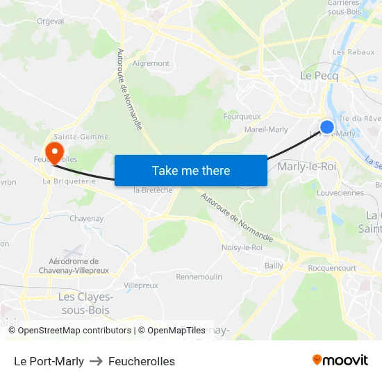Le Port-Marly to Feucherolles map