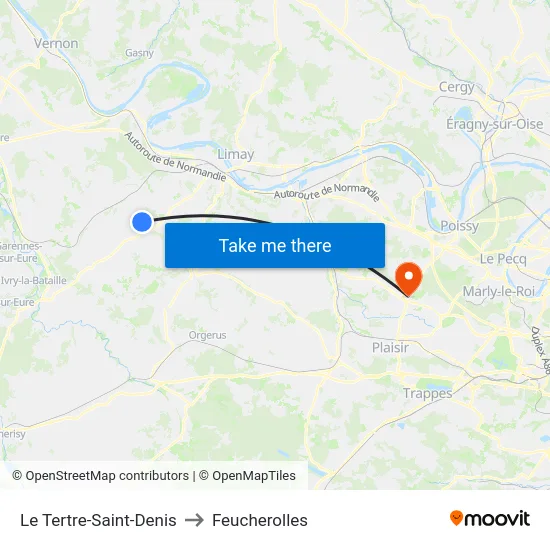 Le Tertre-Saint-Denis to Feucherolles map
