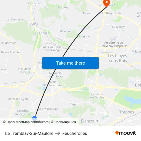 Le Tremblay-Sur-Mauldre to Feucherolles map