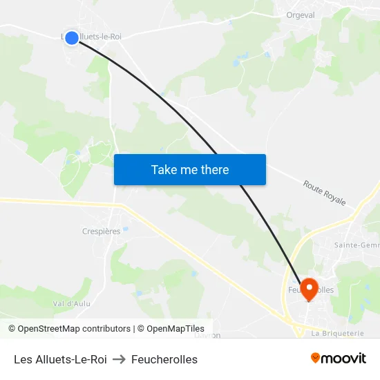 Les Alluets-Le-Roi to Feucherolles map
