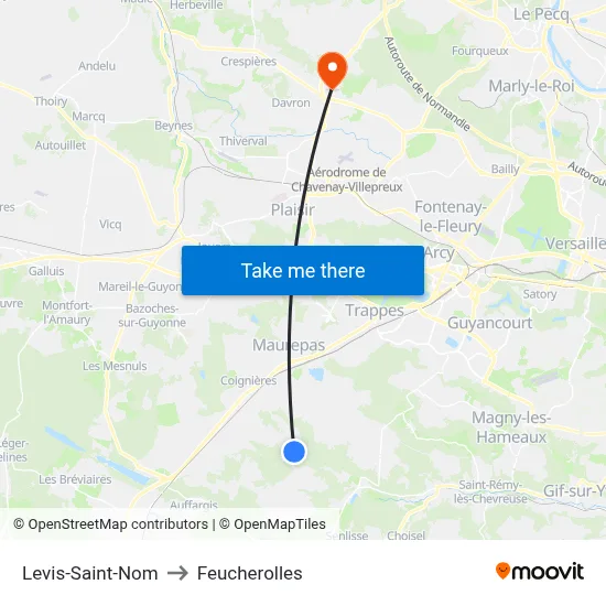 Levis-Saint-Nom to Feucherolles map
