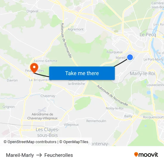 Mareil-Marly to Feucherolles map