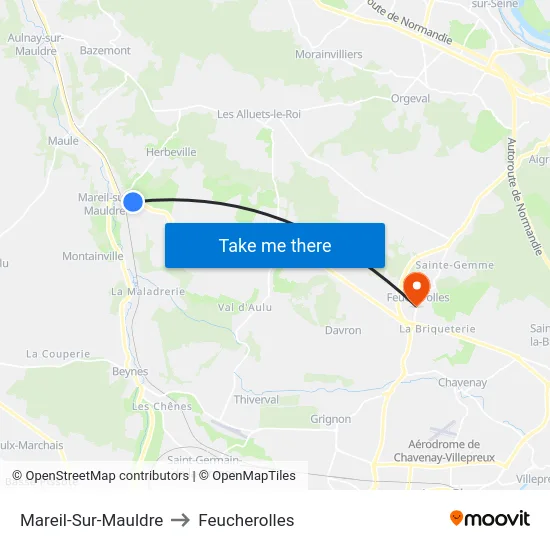 Mareil-Sur-Mauldre to Feucherolles map