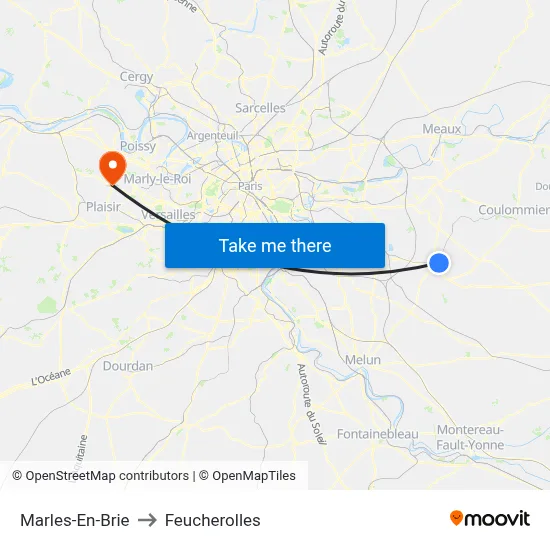Marles-En-Brie to Feucherolles map