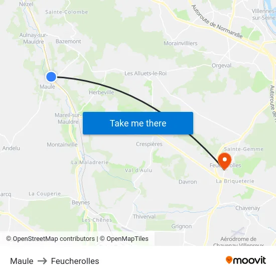 Maule to Feucherolles map