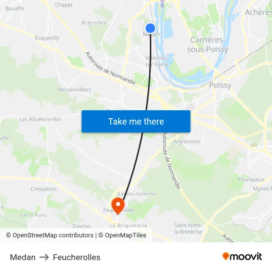 Medan to Feucherolles map