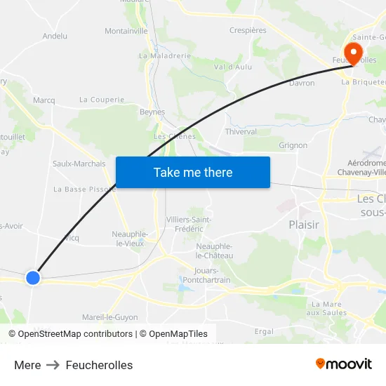 Mere to Feucherolles map