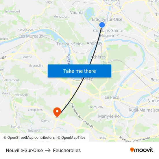Neuville-Sur-Oise to Feucherolles map