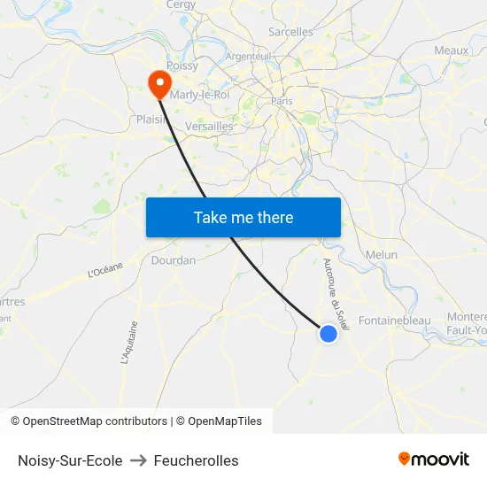 Noisy-Sur-Ecole to Feucherolles map