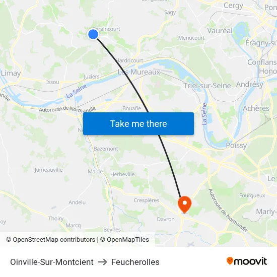 Oinville-Sur-Montcient to Feucherolles map