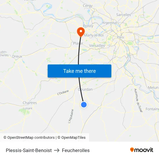 Plessis-Saint-Benoist to Feucherolles map