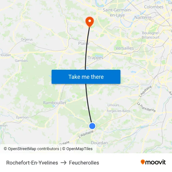 Rochefort-En-Yvelines to Feucherolles map