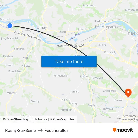 Rosny-Sur-Seine to Feucherolles map