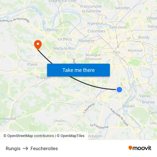Rungis to Feucherolles map