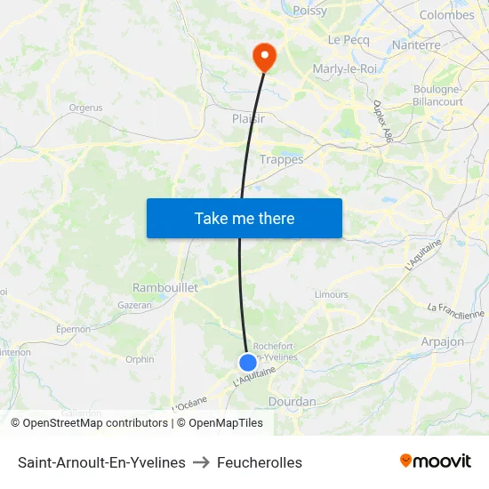 Saint-Arnoult-En-Yvelines to Feucherolles map