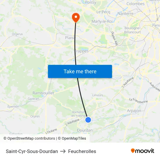 Saint-Cyr-Sous-Dourdan to Feucherolles map