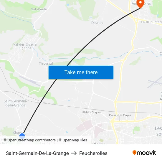 Saint-Germain-De-La-Grange to Feucherolles map