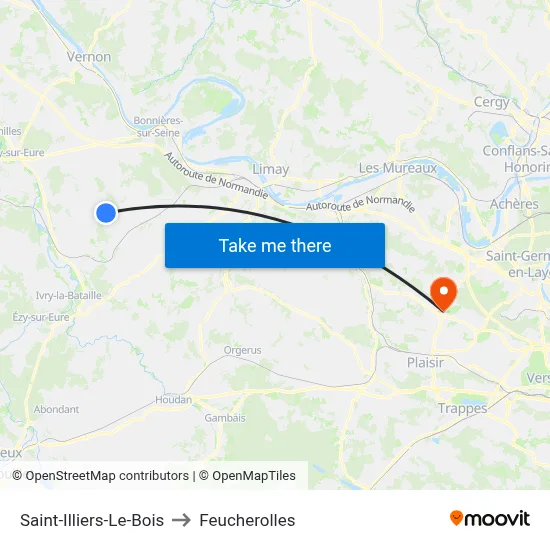 Saint-Illiers-Le-Bois to Feucherolles map