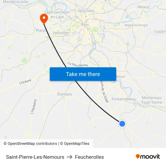 Saint-Pierre-Les-Nemours to Feucherolles map