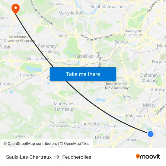 Saulx-Les-Chartreux to Feucherolles map