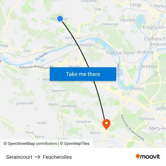 Seraincourt to Feucherolles map