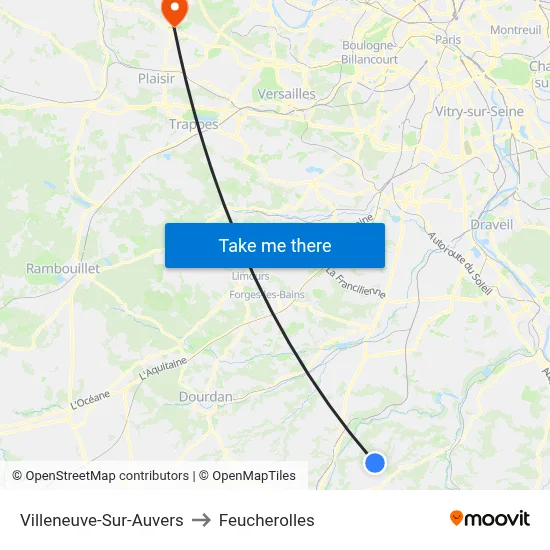 Villeneuve-Sur-Auvers to Feucherolles map