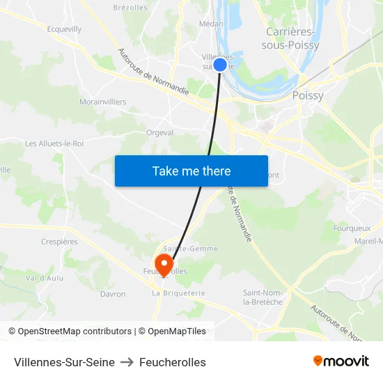 Villennes-Sur-Seine to Feucherolles map