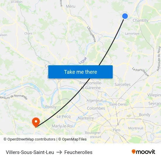 Villers-Sous-Saint-Leu to Feucherolles map