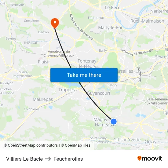 Villiers-Le-Bacle to Feucherolles map