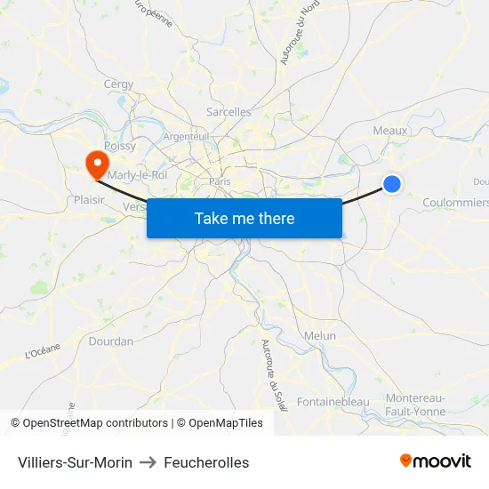 Villiers-Sur-Morin to Feucherolles map