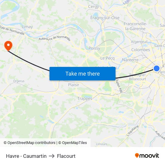 Havre - Caumartin to Flacourt map