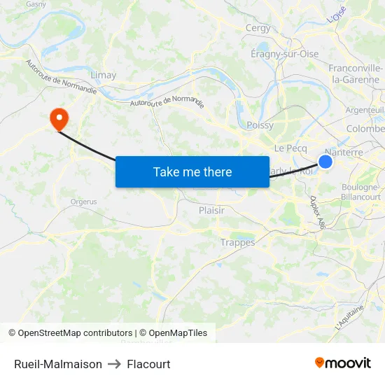 Rueil-Malmaison to Flacourt map