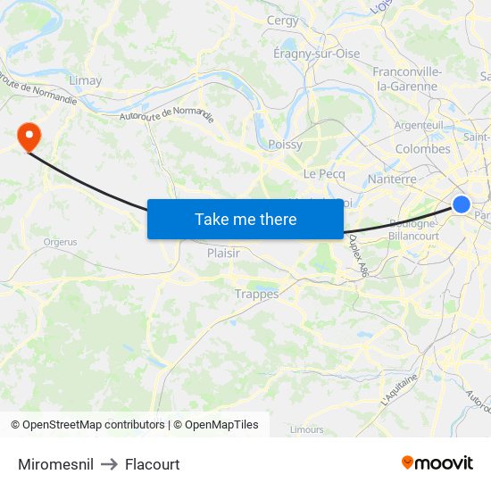 Miromesnil to Flacourt map