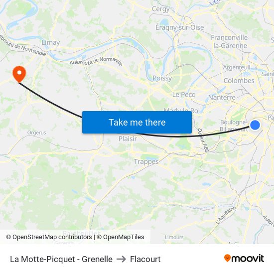 La Motte-Picquet - Grenelle to Flacourt map