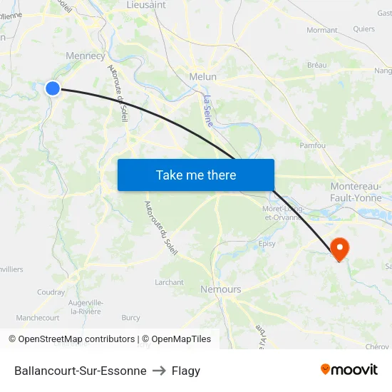Ballancourt-Sur-Essonne to Flagy map