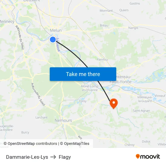 Dammarie-Les-Lys to Flagy map