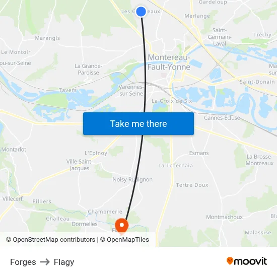 Forges to Flagy map