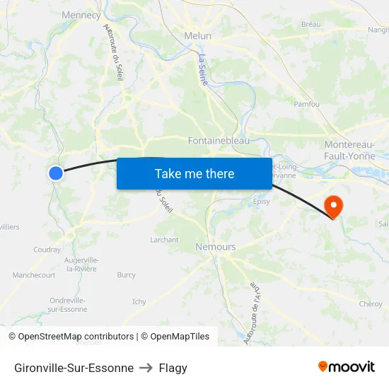 Gironville-Sur-Essonne to Flagy map