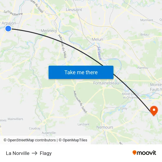 La Norville to Flagy map