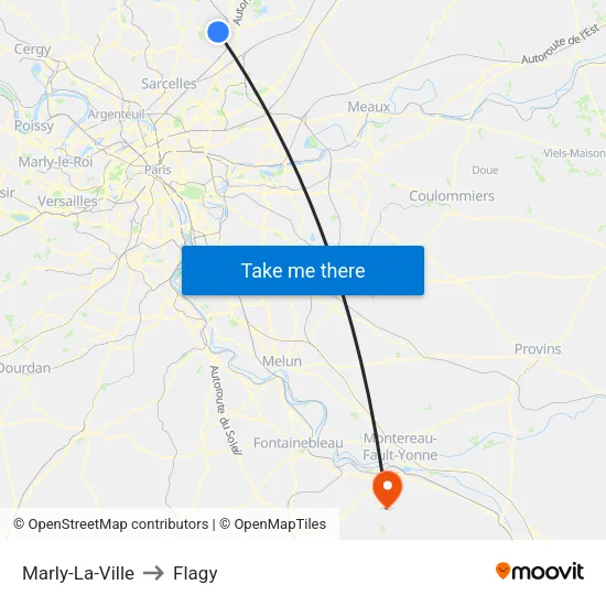 Marly-La-Ville to Flagy map