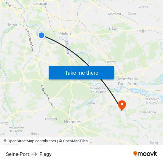 Seine-Port to Flagy map