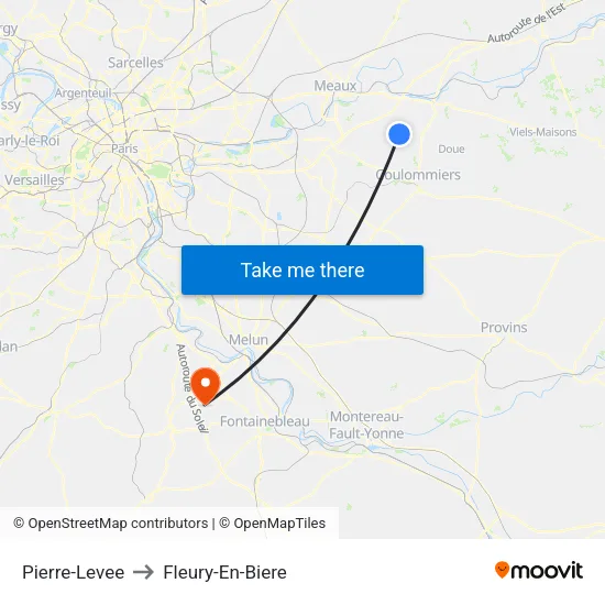 Pierre-Levee to Fleury-En-Biere map